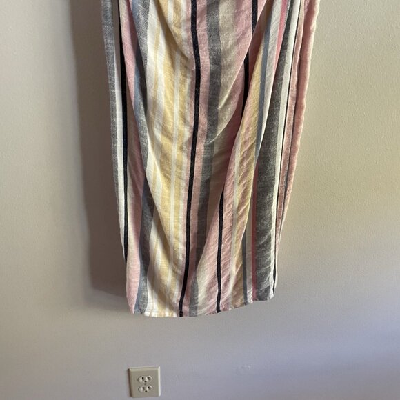 Majorelle Women S Multicolor Stripe Beach Cutout Tie Front Seashell Midi Dress - Picture 4 of 13